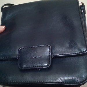 Navy Italian leather front flap NWT purse from Venice, shoulder strap